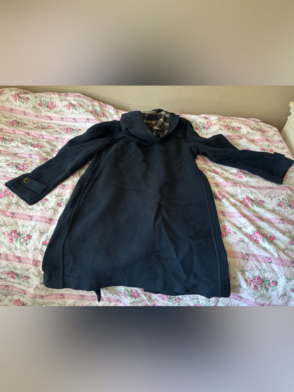 Old Navy VINTAGE Hooded Wool-Blend Coat with Patch Pockets - Picture 3 of 4